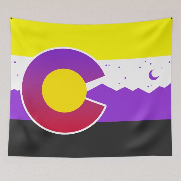 Item preview, Colorado Nonbinary Pride Flag Denver Parade PrideFest designed and sold by flannmoriath.