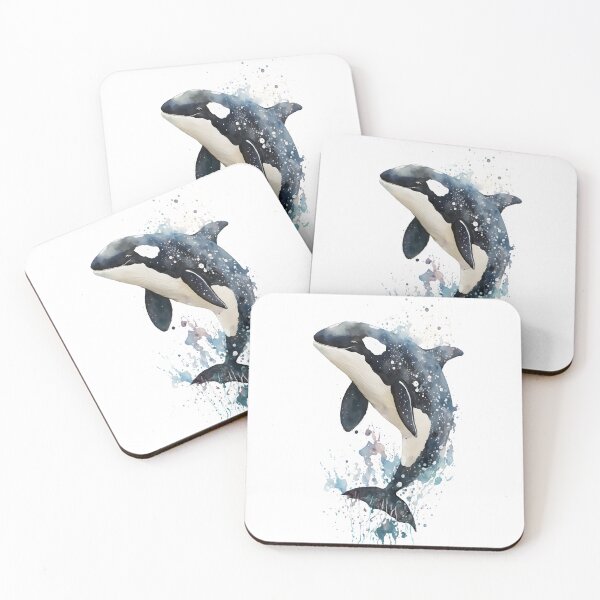 Item preview, Baby Orca Whale Watercolor designed and sold by MadeByAIStudio.