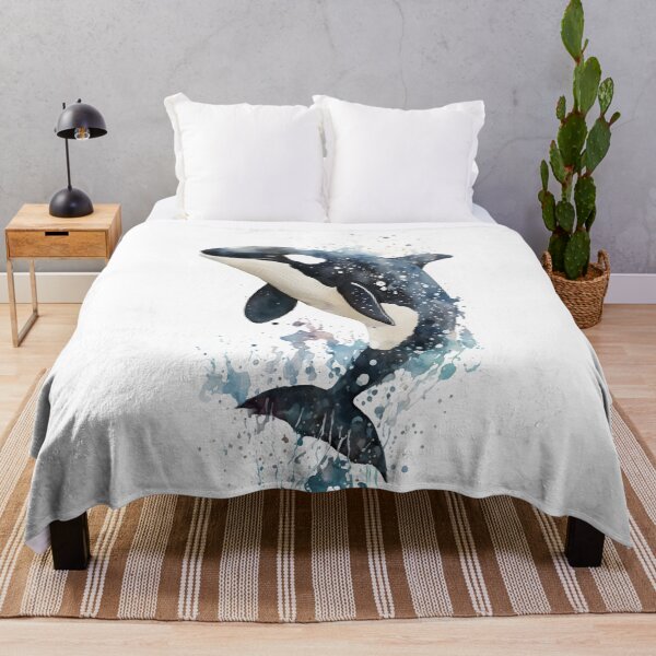 Item preview, Baby Orca Whale Watercolor designed and sold by MadeByAIStudio.
