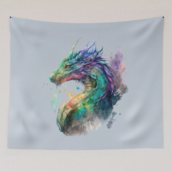 Item preview, Colorful Fantasy Dragon in Watercolor designed and sold by Mythic-Dream.