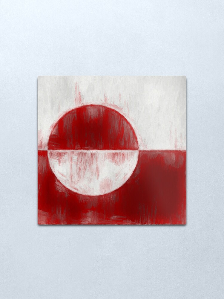 Alternate view of Greenland Flag Reworked No. 1, Series 2 Metal Print