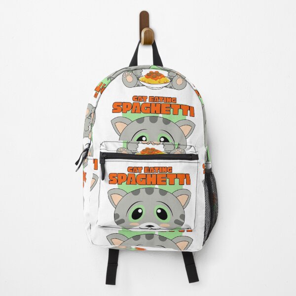 Aperçu de l'œuvre chat mangeant des spaghettis créée et vendue par Design_for_merch.