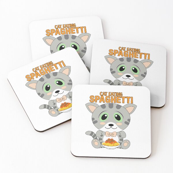 Item preview, cat eating spaghetti designed and sold by Design_for_merch.