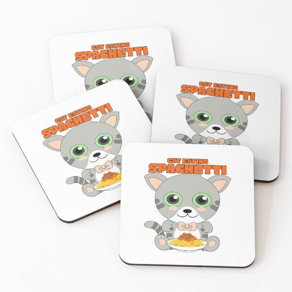 Item preview, cat eating spaghetti designed and sold by Design_for_merch.