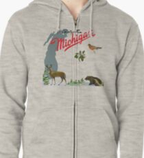 Greetings From Michigan! Zipped Hoodie