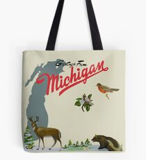 Greetings From Michigan! Tote Bag