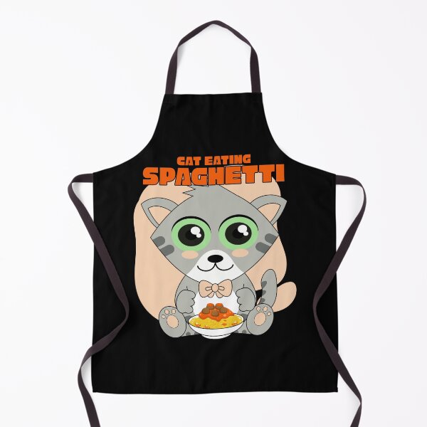 Aperçu de l'œuvre chat mangeant des spaghettis créée et vendue par Design_for_merch.