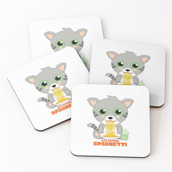 Item preview, cat eating spaghetti designed and sold by Design_for_merch.