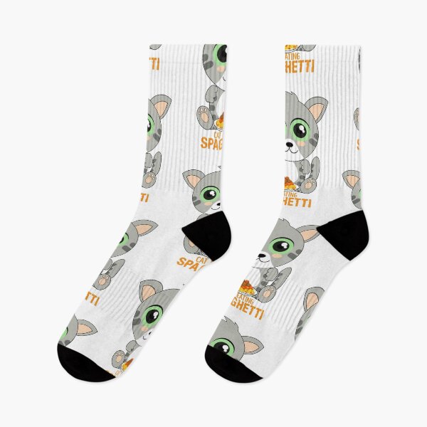 Item preview, cat eating spaghetti designed and sold by Design_for_merch.