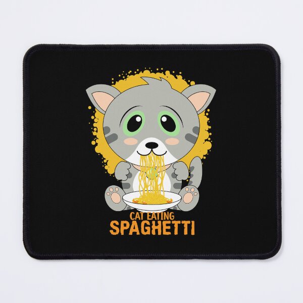 Item preview, cat eating spaghetti designed and sold by Design_for_merch.