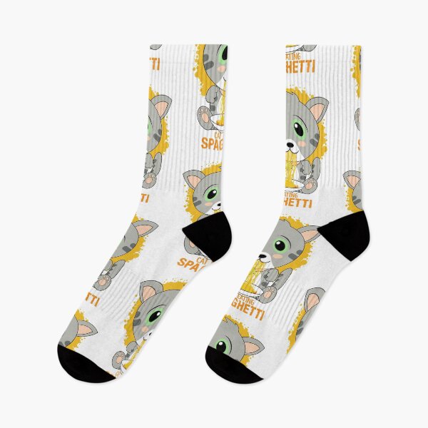 Item preview, cat eating spaghetti designed and sold by Design_for_merch.