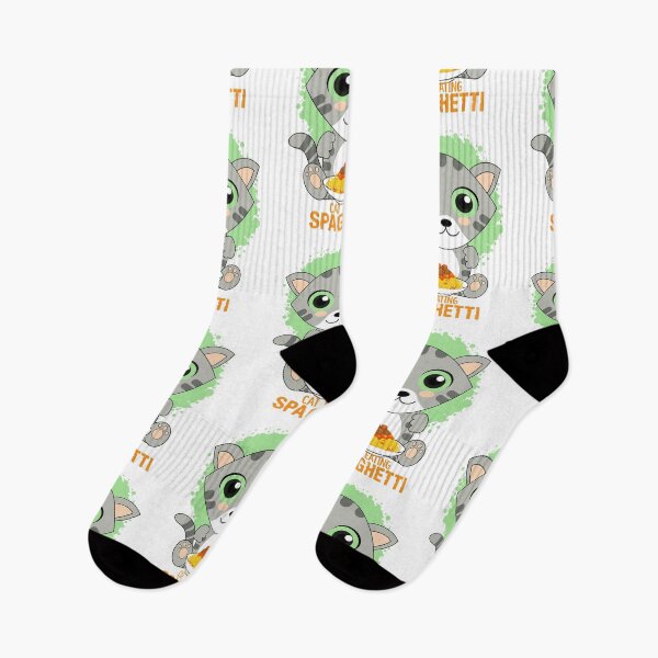 Item preview, cat eating spaghetti designed and sold by Design_for_merch.
