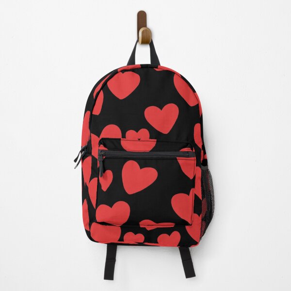 Item preview, Red scattered hearts pattern-black background designed and sold by charmednight.