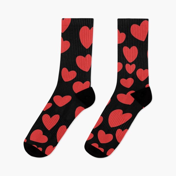 Item preview, Red scattered hearts pattern-black background designed and sold by charmednight.