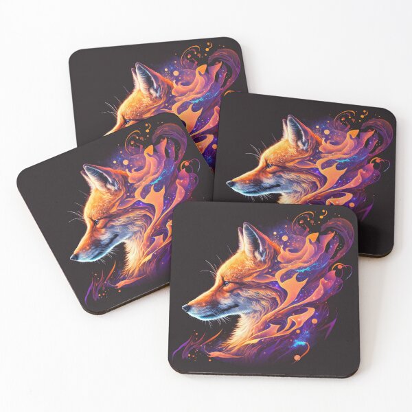 Item preview, Glowing Fox with Abstract Neon Swirls designed and sold by Mythic-Dream.