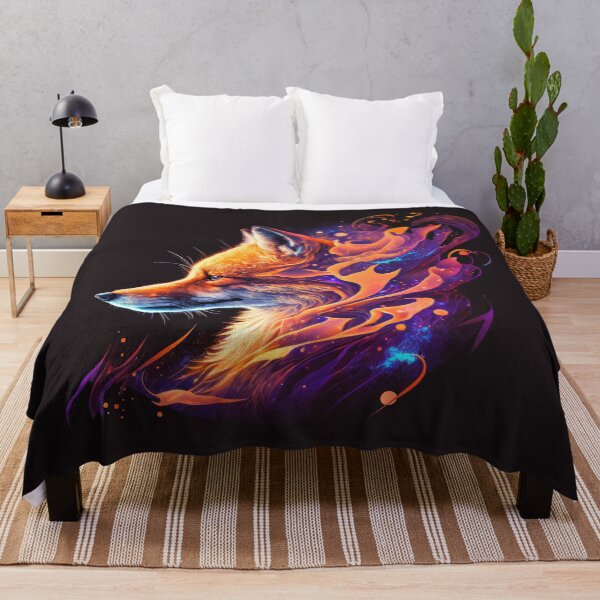 Item preview, Glowing Fox with Abstract Neon Swirls designed and sold by Mythic-Dream.