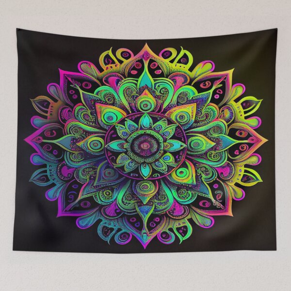 Item preview, Blinding Blaze Neon Mandala designed and sold by mcmtdesigns.