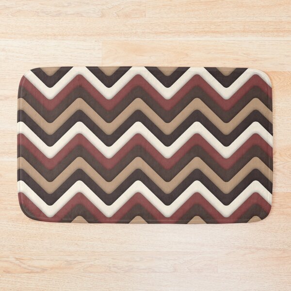 Item preview, Retro 1970's Aesthetic ZigZag Wave Pattern, Coffee and Cream designed and sold by MadfishDesigns.