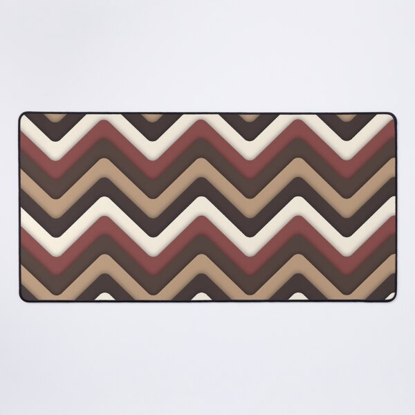 Item preview, Retro 1970's Aesthetic ZigZag Wave Pattern, Coffee and Cream designed and sold by MadfishDesigns.