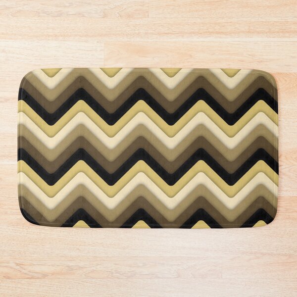 Item preview, Retro 1970's Aesthetic ZigZag Wave Pattern, Gold and Brown designed and sold by MadfishDesigns.