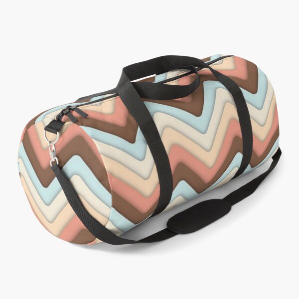 Item preview, Retro 1970's Aesthetic ZigZag Wave Pattern, Cream, Blue and Brown designed and sold by MadfishDesigns.
