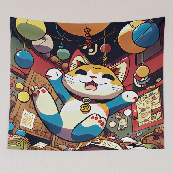 Item preview, Beckoning Bengal - Anime Inspired Maneki Neko designed and sold by mcmtdesigns.
