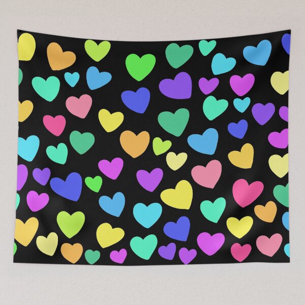 Item preview, Colorful scattered hearts pattern designed and sold by charmednight.