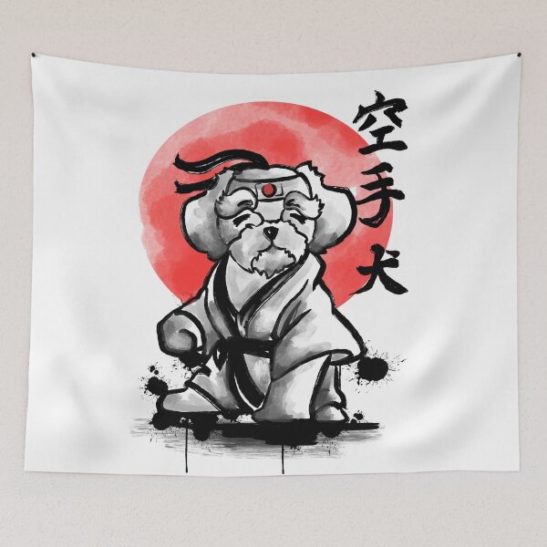 Item preview, Dog knows karate karate dog, dog in egg, dog with knife, dog de bordeaux designed and sold by lucky-fern.
