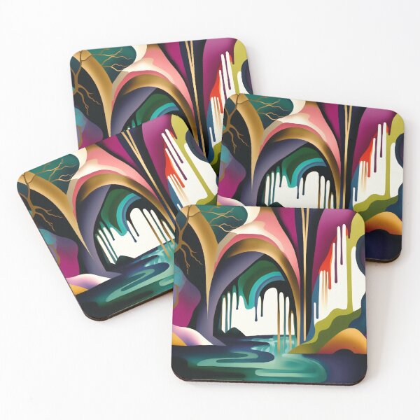 Item preview, Chasing Waterfalls Abstract in Lush Purple, Teal and Gold designed and sold by Orianah.