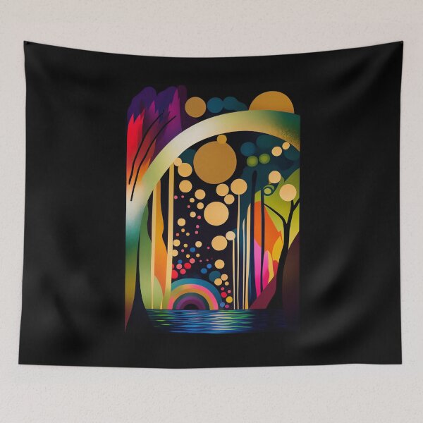 Item preview, Chasing Waterfalls Abstract in Lush Purple, Teal and Gold designed and sold by Orianah.