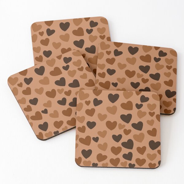 Item preview, Chocolate scattered hearts pattern  designed and sold by charmednight.