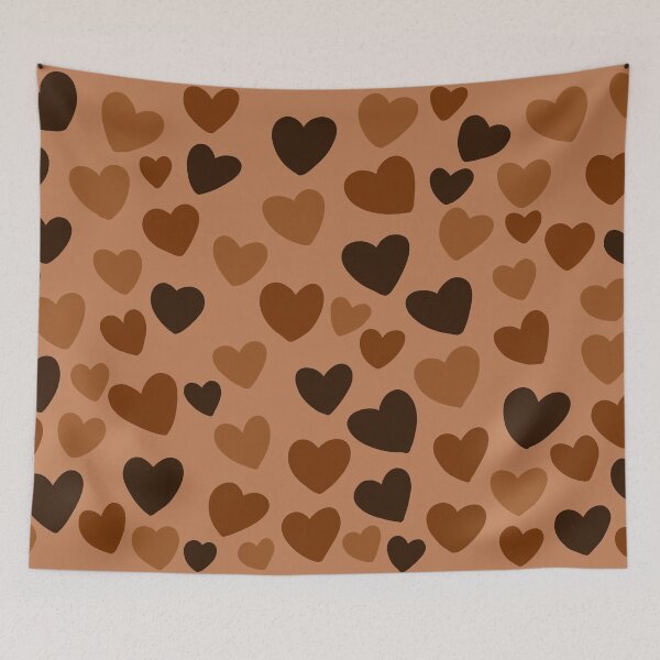Item preview, Chocolate scattered hearts pattern  designed and sold by charmednight.