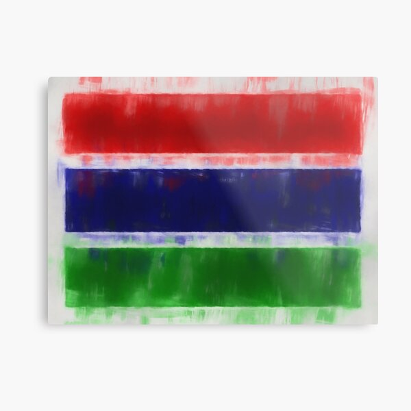 The Gambia Flag Reworked No. 66, Series 1 Metal Print