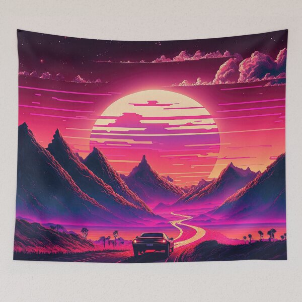 Item preview, Futuristic Neon Dreams of the Open Road designed and sold by Mullet Monkey.