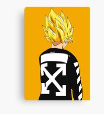 Goku SSJ Off-White Canvas Print