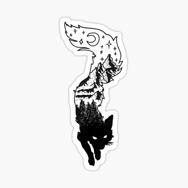 Item preview, Fox Silhouette B&W designed and sold by CarlStickers.