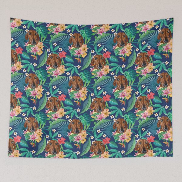 Item preview, Tropical Brown Dachshund Doxie 1 designed and sold by lulupetart.
