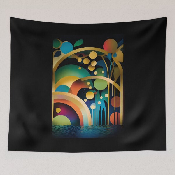 Item preview, Chasing Waterfalls Abstract in Lush Purple, Teal and Gold designed and sold by Orianah.