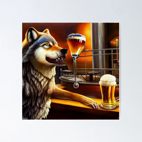 Happy Drunk Wolf | Poster