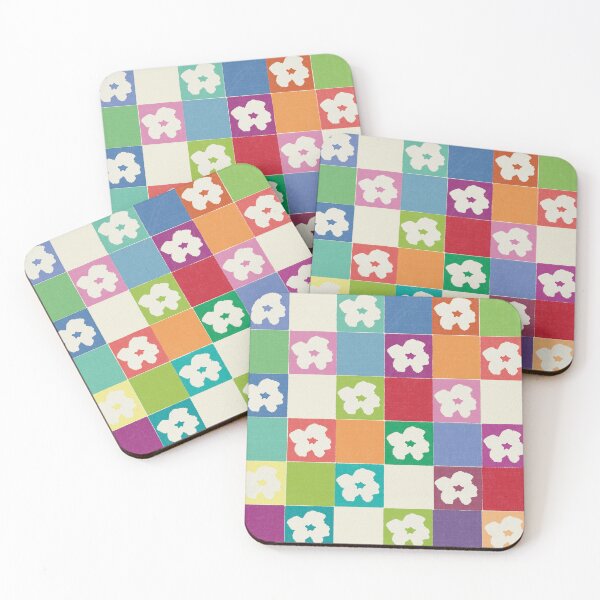 Item preview, DP281-2 Floral Checkerboard Pattern designed and sold by DuckyRubin.