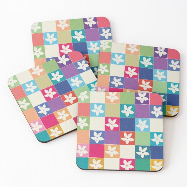 Item preview, DP281-6 Floral Checkerboard Pattern designed and sold by DuckyRubin.