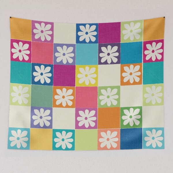 Item preview, DP281-1 Floral Checkered Pattern designed and sold by DuckyRubin.