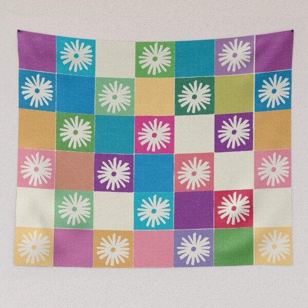 Item preview, DP281-5 Floral Checkered Pattern designed and sold by DuckyRubin.