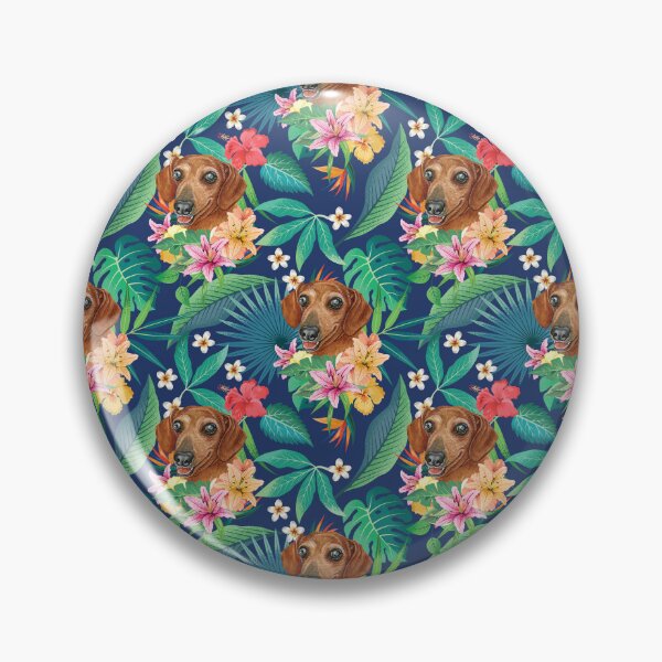 Item preview, Tropical Red Dachshund Doxie 2 designed and sold by lulupetart.