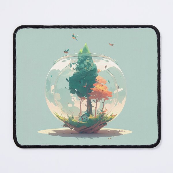 Item preview, A Tiny House with Some Trees Inside a Glass Bowl designed and sold by quick-drops.