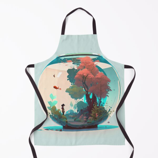 Item preview, Kid in a Fantasy Forest with Flying Fish Inside a Glass Bowl designed and sold by quick-drops.