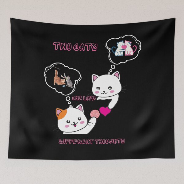 Item preview, Two cats, one love, different thoughts,  designed and sold by ConradoBullhead.