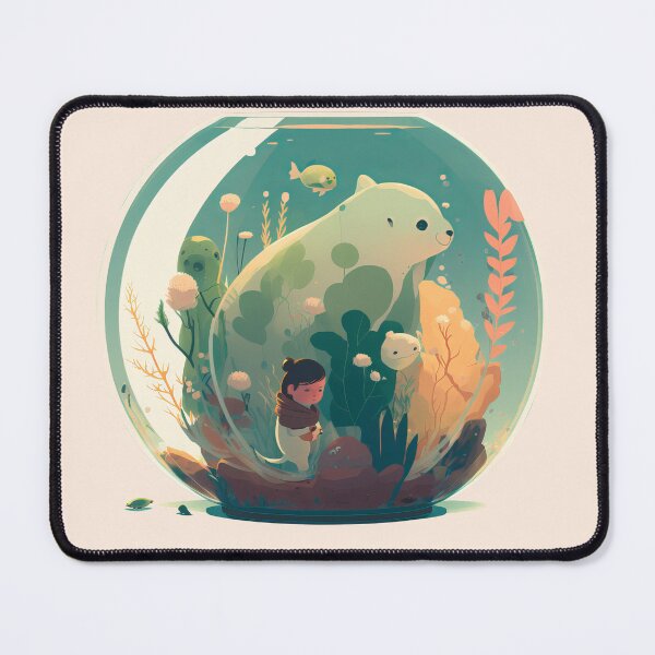 Item preview, Bear, Turtle and Girl Trapped in a Fantasy Aquarium designed and sold by quick-drops.