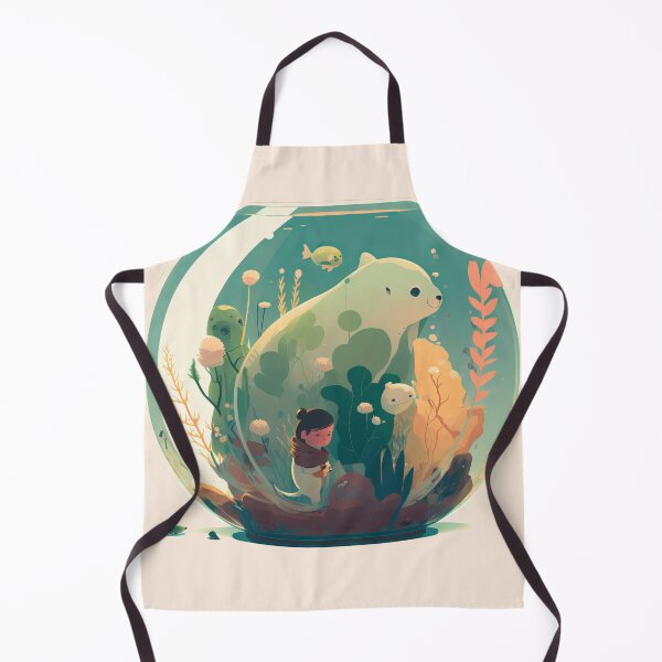 Item preview, Bear, Turtle and Girl Trapped in a Fantasy Aquarium designed and sold by quick-drops.