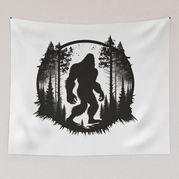 Item preview, Big Foot in trees, sasquatch image designed and sold by thearttist.